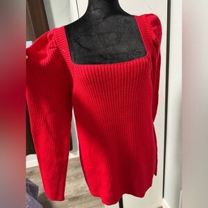 CBRAND Adorable Red Sweater with Tie Back